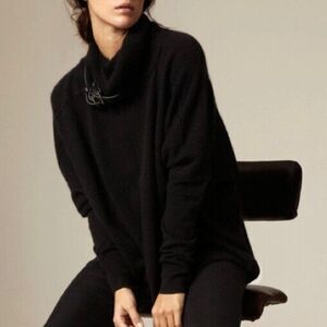 All Saints Black Cowl Neck Sweater